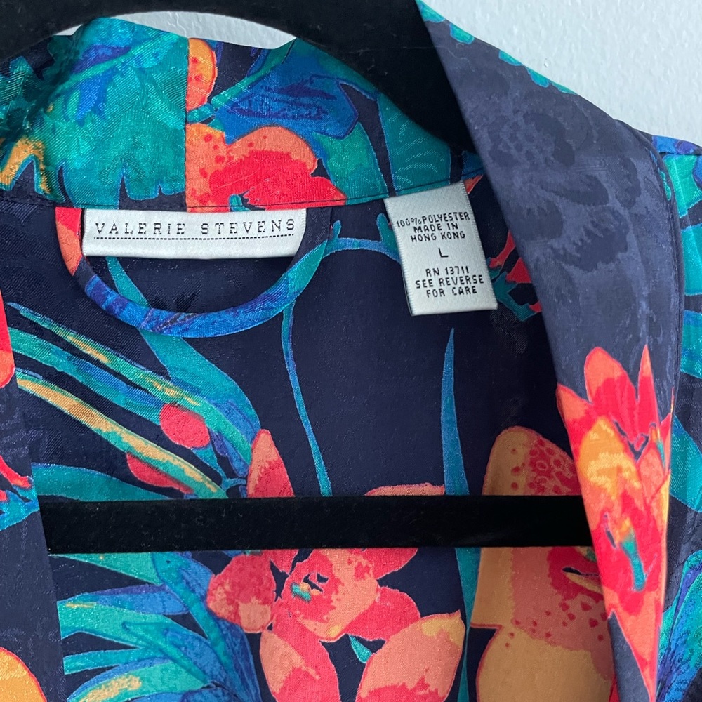 Valerie Stevens Long Floral Robe (Size L) - Picture 3 of 4